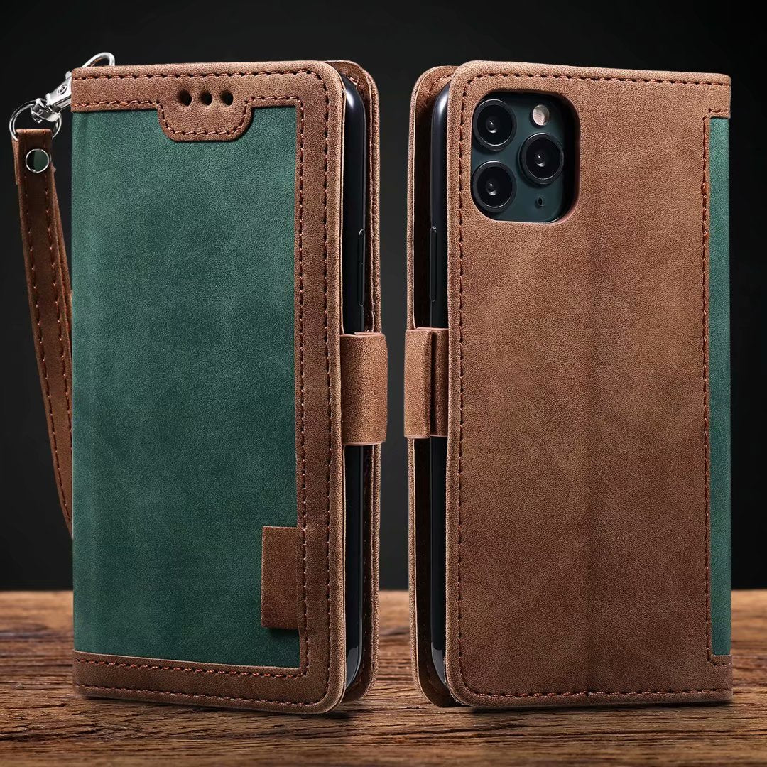 Premium iPhone Case Leather Wallet Flip Cover Card Slots Magnetic Closure Shockproof Protection Full Body Slim Elegant Design