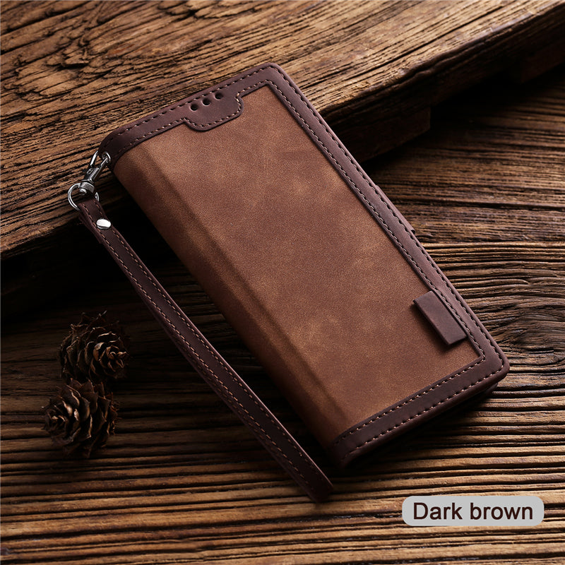 Premium iPhone Case Leather Wallet Flip Cover Card Slots Magnetic Closure Shockproof Protection Full Body Slim Elegant Design
