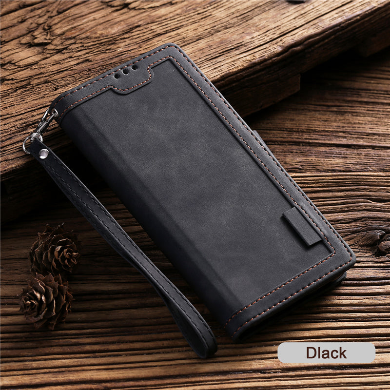 Premium iPhone Case Leather Wallet Flip Cover Card Slots Magnetic Closure Shockproof Protection Full Body Slim Elegant Design