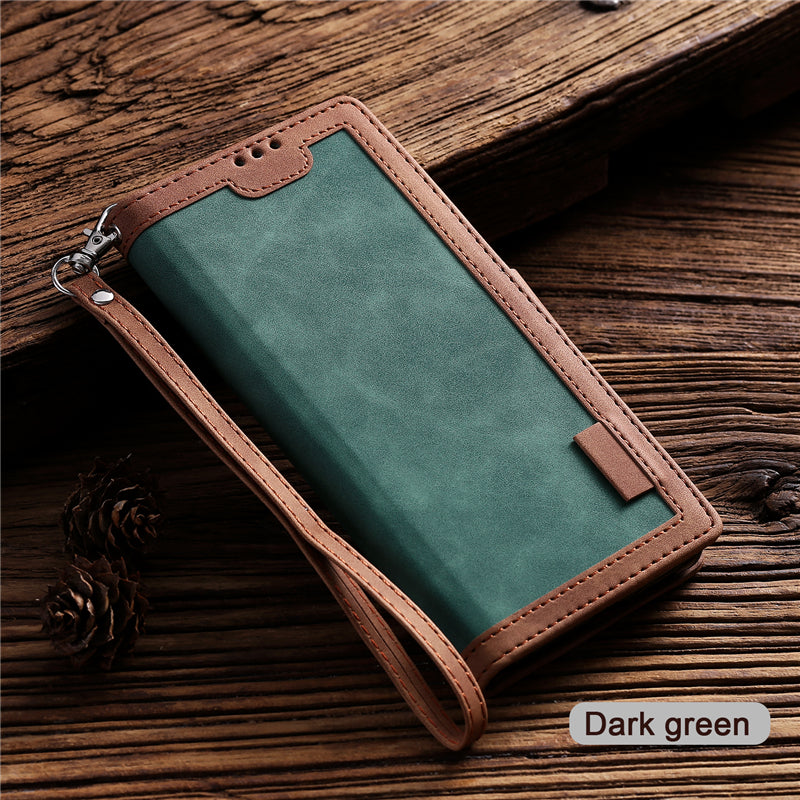 Premium iPhone Case Leather Wallet Flip Cover Card Slots Magnetic Closure Shockproof Protection Full Body Slim Elegant Design