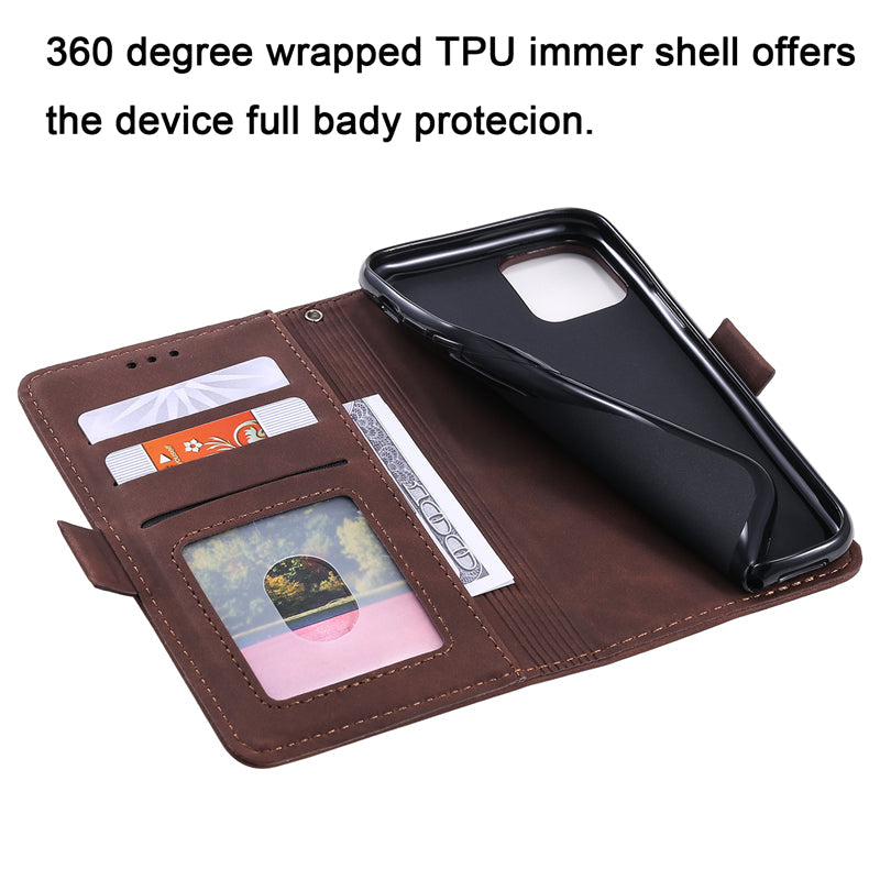Premium iPhone Case Leather Wallet Flip Cover Card Slots Magnetic Closure Shockproof Protection Full Body Slim Elegant Design