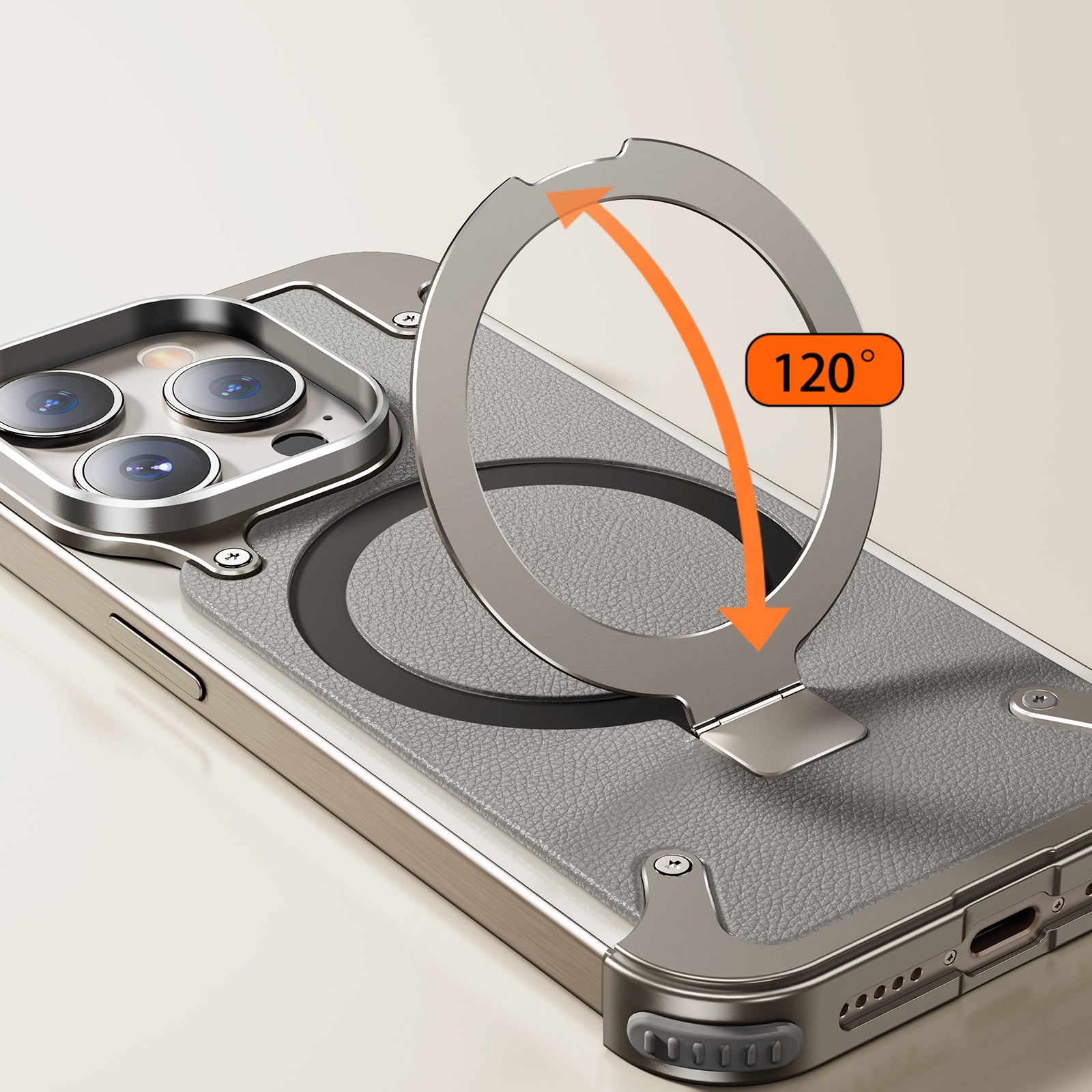 Premium iPhone Case MagSafe Compatible Aluminum Frame Magnetic Shockproof Protective Cover Ultra Thin Matte Metal Back Built-In Stand Camera Lens Protection Frameless Design