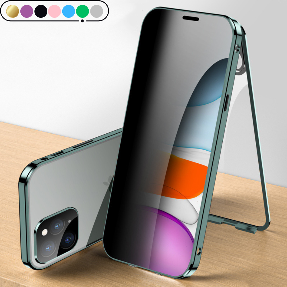 Premium iPhone Case MagSafe Compatible Aluminum Frame Tempered Glass Shockproof Protective Cover 360 Full Body Transparent Design Camera Lens Protection