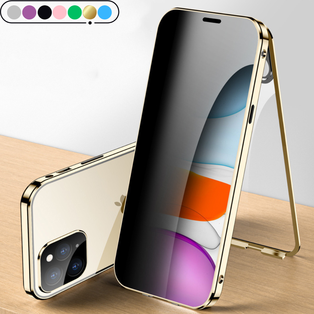 Premium iPhone Case MagSafe Compatible Aluminum Frame Tempered Glass Shockproof Protective Cover 360 Full Body Transparent Design Camera Lens Protection