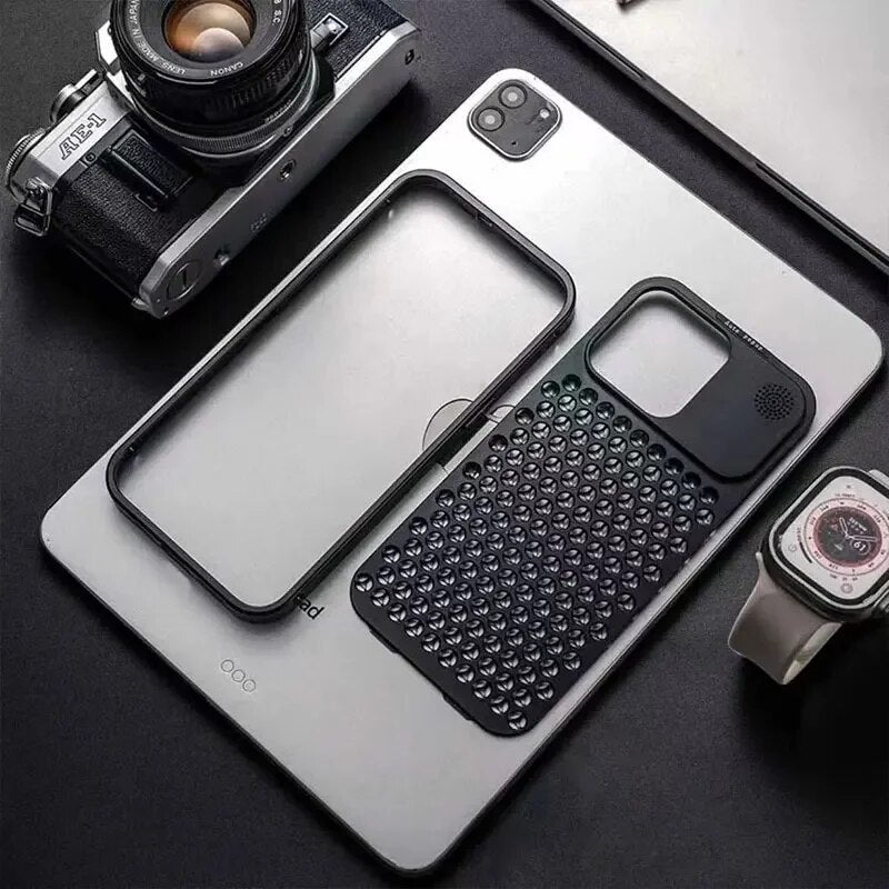 Premium iPhone Case MagSafe Compatible Aluminum Heat Dissipation Shockproof Protective Cover Metal Frame Camera Lens Protection Slim Design
