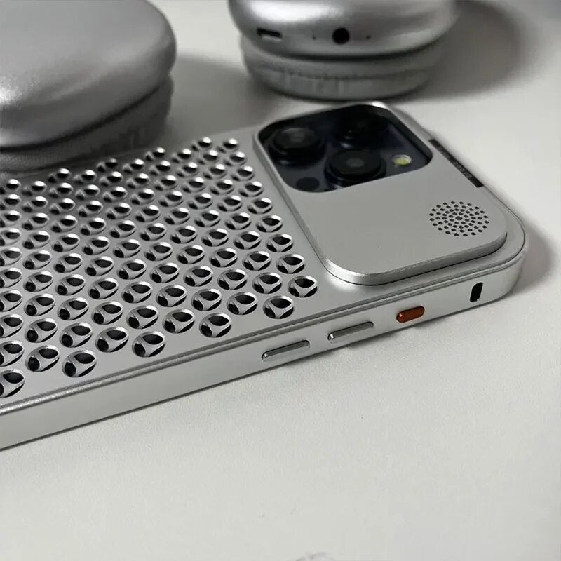 Premium iPhone Case MagSafe Compatible Aluminum Heat Dissipation Shockproof Protective Cover Metal Frame Camera Lens Protection Slim Design