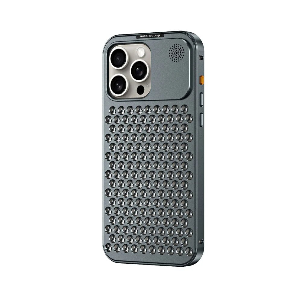 Premium iPhone Case MagSafe Compatible Aluminum Heat Dissipation Shockproof Protective Cover Metal Frame Camera Lens Protection Slim Design