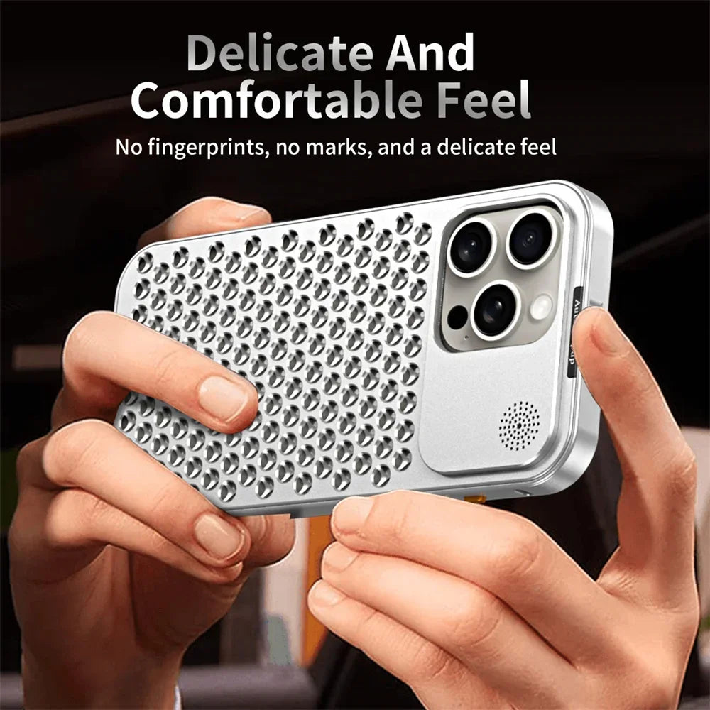 Premium iPhone Case MagSafe Compatible Aluminum Heat Dissipation Shockproof Protective Cover Metal Frame Camera Lens Protection Slim Design