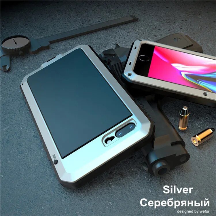 Premium iPhone Case MagSafe Compatible Aluminum Metal Frame Waterproof Shockproof Protective Cover Tempered Glass Screen Camera Lens Protection Full Body