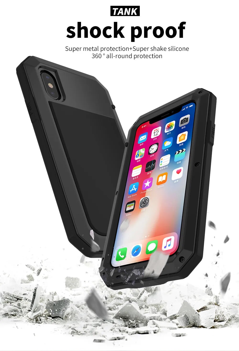 Premium iPhone Case MagSafe Compatible Aluminum Metal Frame Waterproof Shockproof Protective Cover Tempered Glass Screen Camera Lens Protection Full Body
