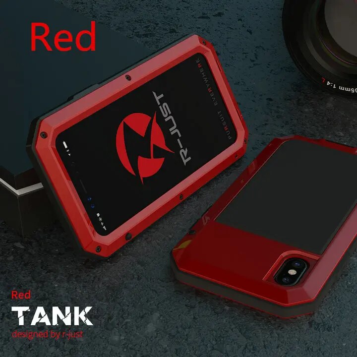 Premium iPhone Case MagSafe Compatible Aluminum Metal Frame Waterproof Shockproof Protective Cover Tempered Glass Screen Camera Lens Protection Full Body