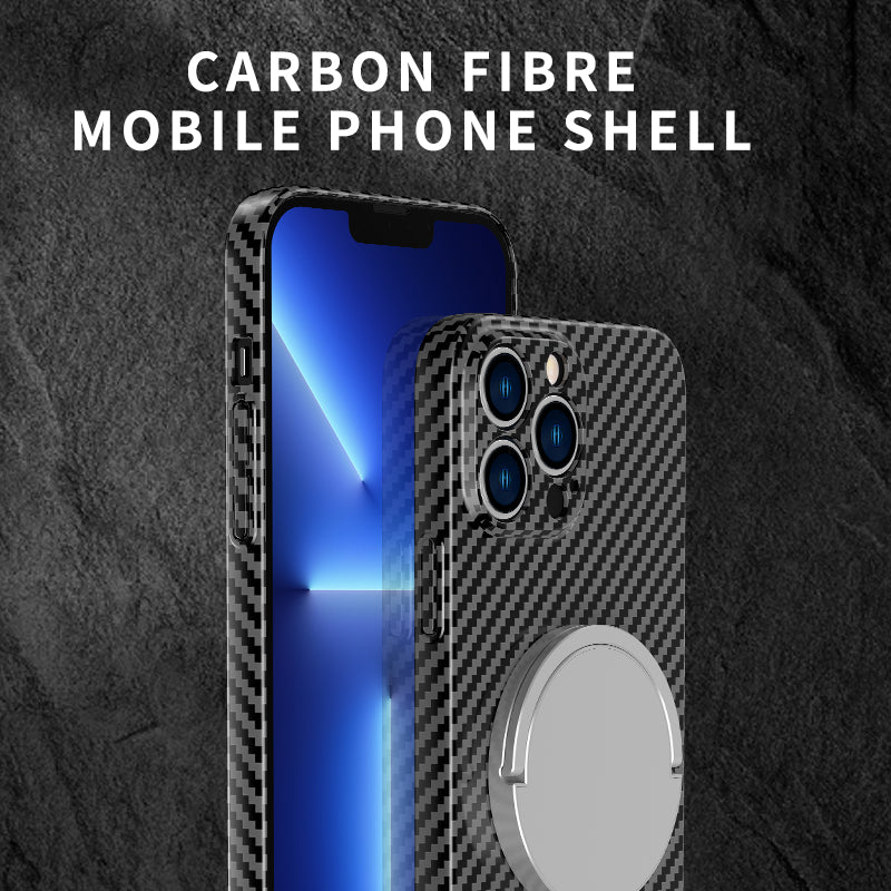 Premium iPhone Case MagSafe Compatible Carbon Fiber Magnetic Shockproof Protective Cover Slim Design Camera Lens Protection Lightweight