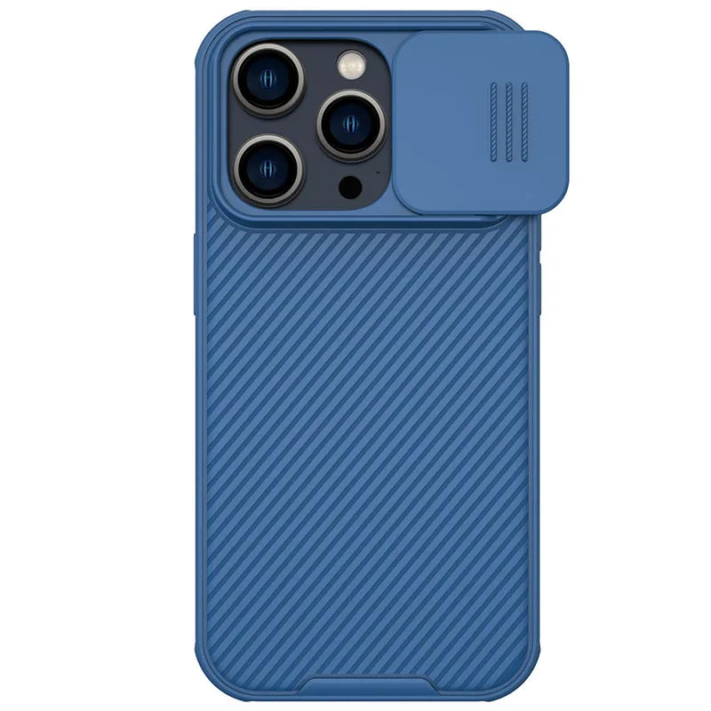 Premium iPhone Case MagSafe Compatible Carbon Fiber Texture Sliding Camera Cover Shockproof Protective Cover Camera Lens Protection Slim Design