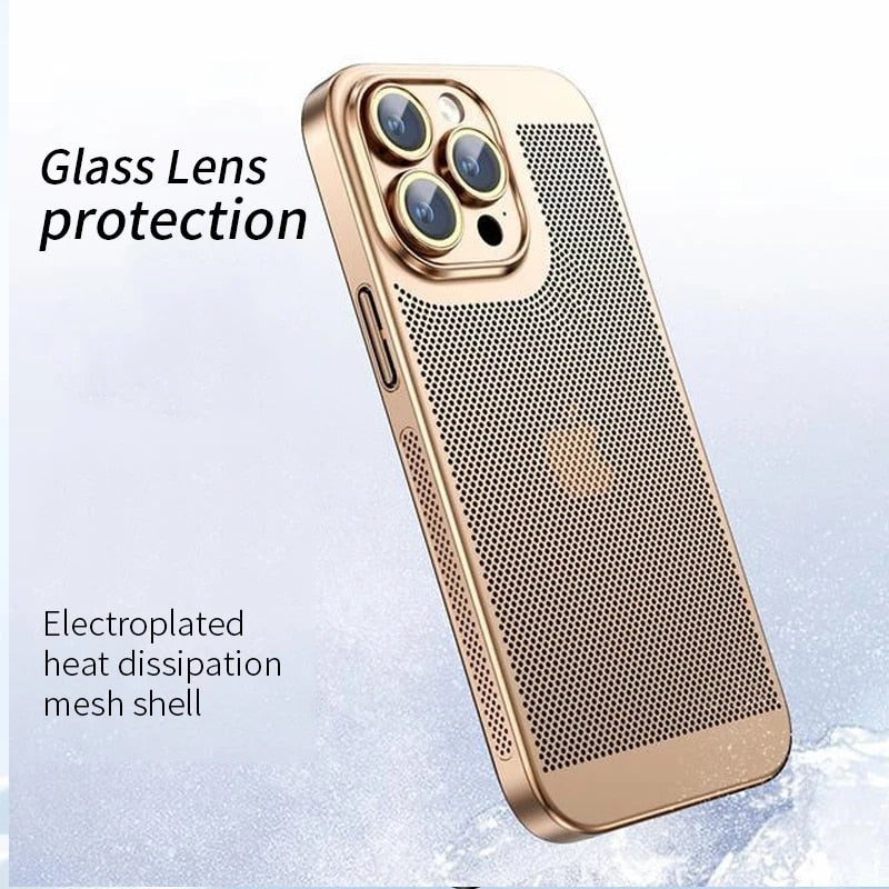 Premium iPhone Case MagSafe Compatible Honeycomb Texture Heat Dissipation Shockproof Protective Cover Camera Lens Protection Slim Design