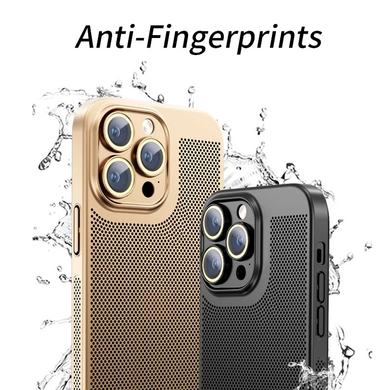 Premium iPhone Case MagSafe Compatible Honeycomb Texture Heat Dissipation Shockproof Protective Cover Camera Lens Protection Slim Design