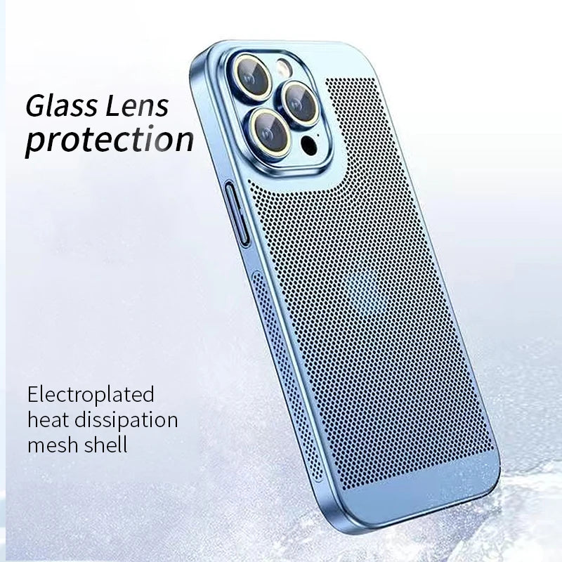 Premium iPhone Case MagSafe Compatible Honeycomb Texture Heat Dissipation Shockproof Protective Cover Camera Lens Protection Slim Design
