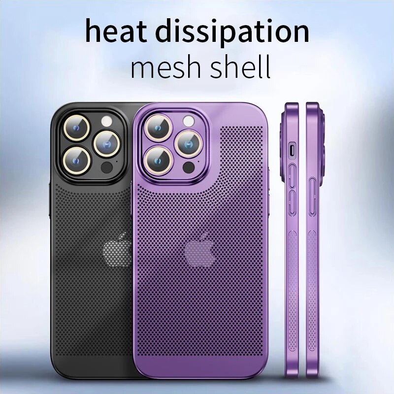 Premium iPhone Case MagSafe Compatible Honeycomb Texture Heat Dissipation Shockproof Protective Cover Camera Lens Protection Slim Design