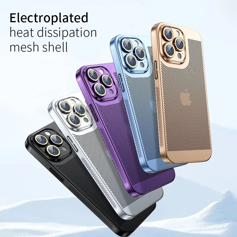 Premium iPhone Case MagSafe Compatible Honeycomb Texture Heat Dissipation Shockproof Protective Cover Camera Lens Protection Slim Design