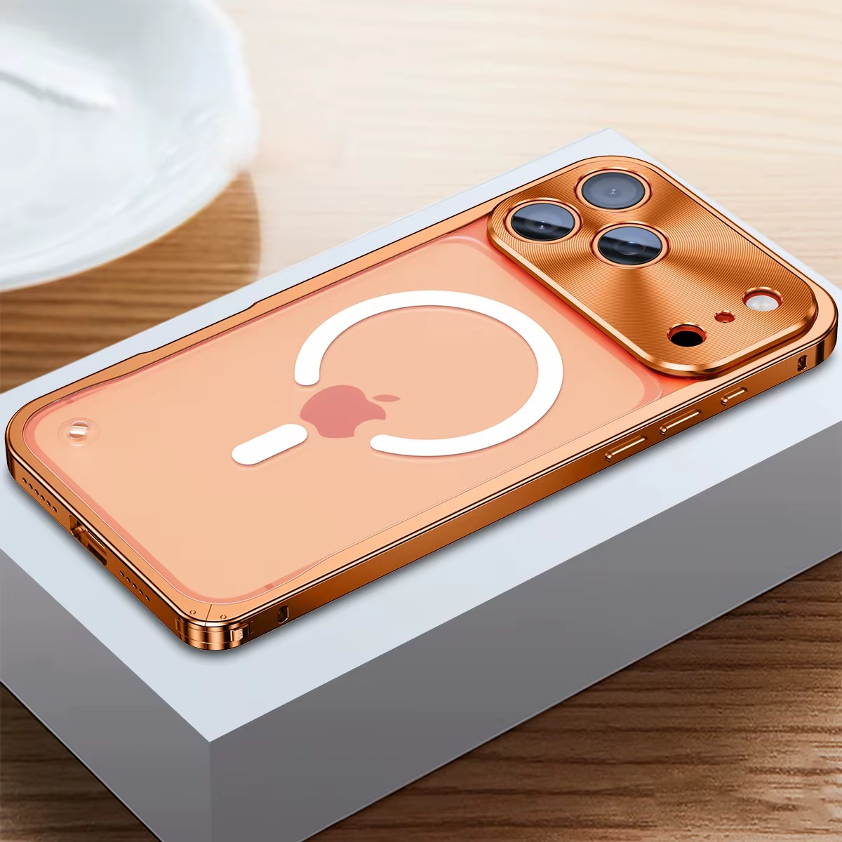 Premium iPhone Case MagSafe Compatible Magnetic Bumper Aluminum Alloy Frame Matte Transparent Back Shockproof Protection Camera Lens Guard Slim Design
