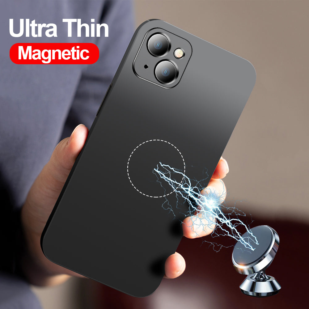 Premium iPhone Case MagSafe Compatible Magnetic Car Mount Matte Shockproof Protective Cover Ultra Thin Slim Design