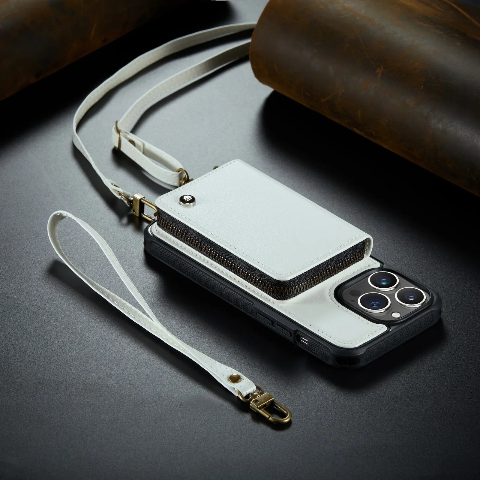 Premium iPhone Case MagSafe Compatible Magnetic Crossbody Wallet Cover PU Leather Card Holder Strap Stand Shockproof Full Protection Slim Design