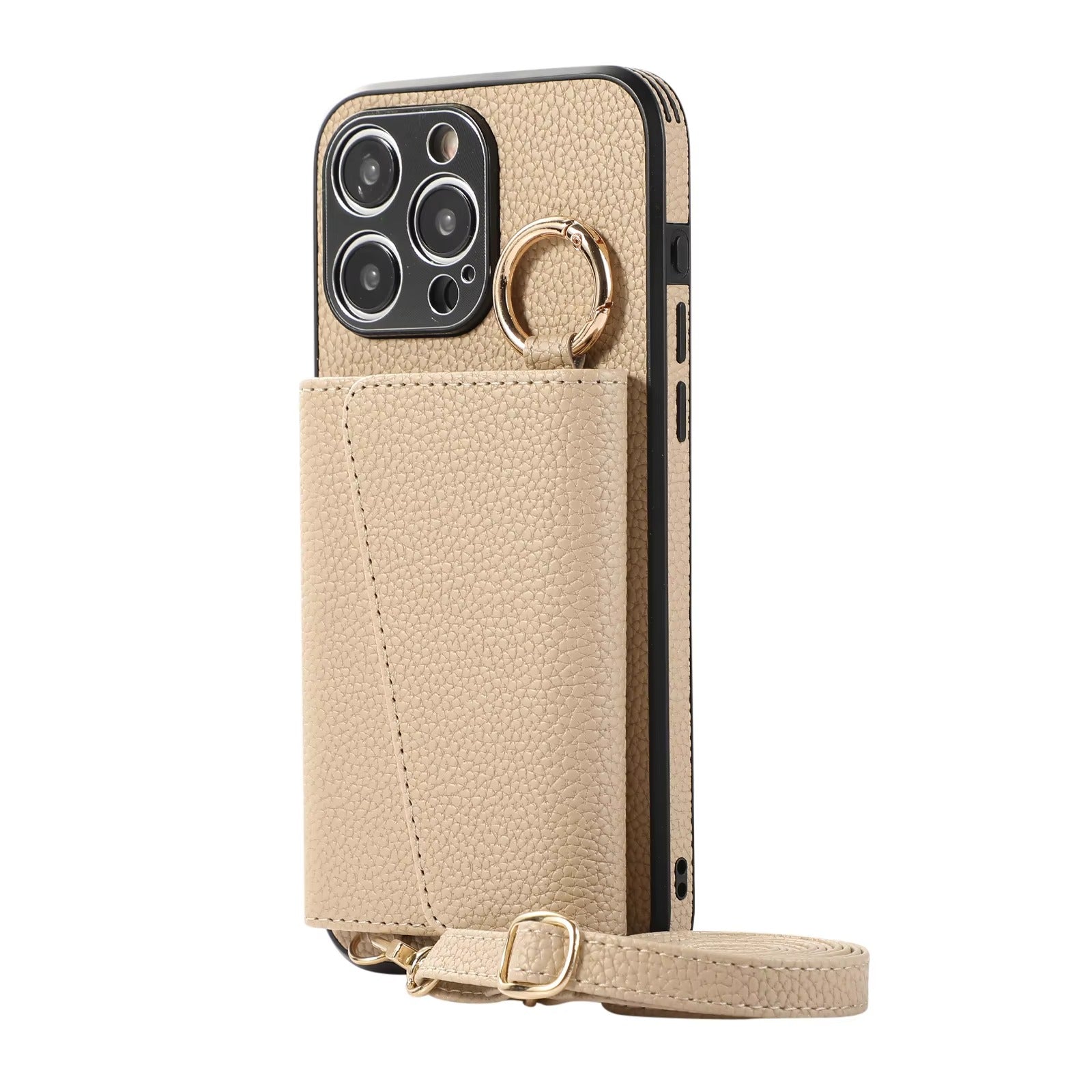 Premium iPhone Case MagSafe Compatible Magnetic Crossbody Wallet Cover PU Leather Card Slots Finger Ring Buckle Strap Shockproof Full Protection Slim Design
