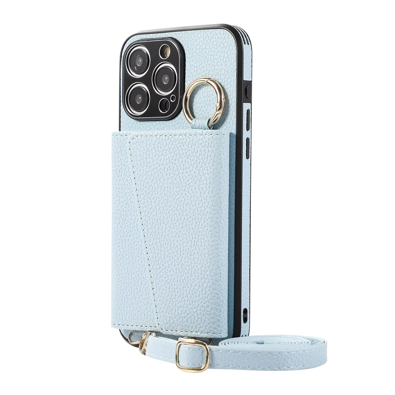 Premium iPhone Case MagSafe Compatible Magnetic Crossbody Wallet Cover PU Leather Card Slots Finger Ring Buckle Strap Shockproof Full Protection Slim Design