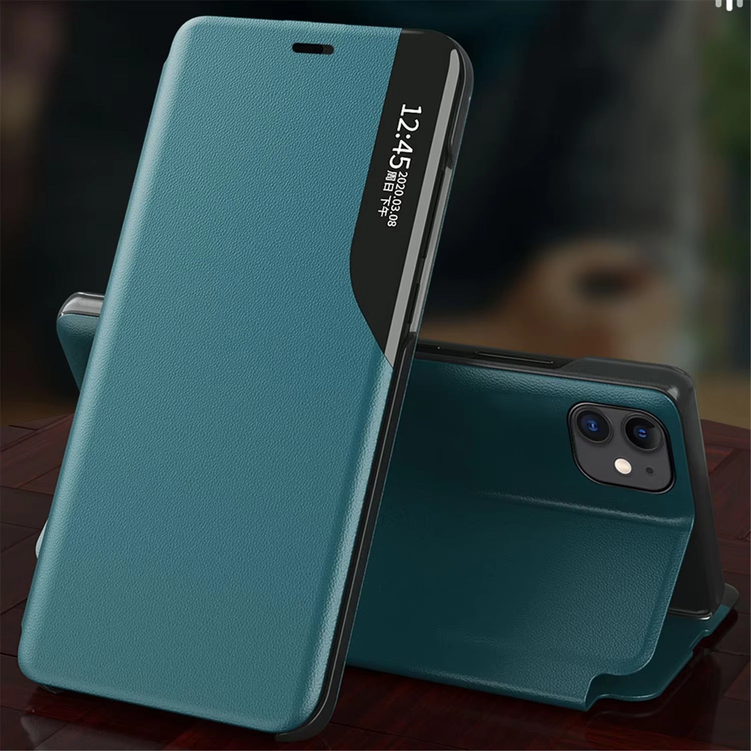 Premium iPhone Case MagSafe Compatible Magnetic Flip Wallet Cover PU Leather Card Holder Kickstand Shockproof Full Protection Camera Lens Guard Slim Design