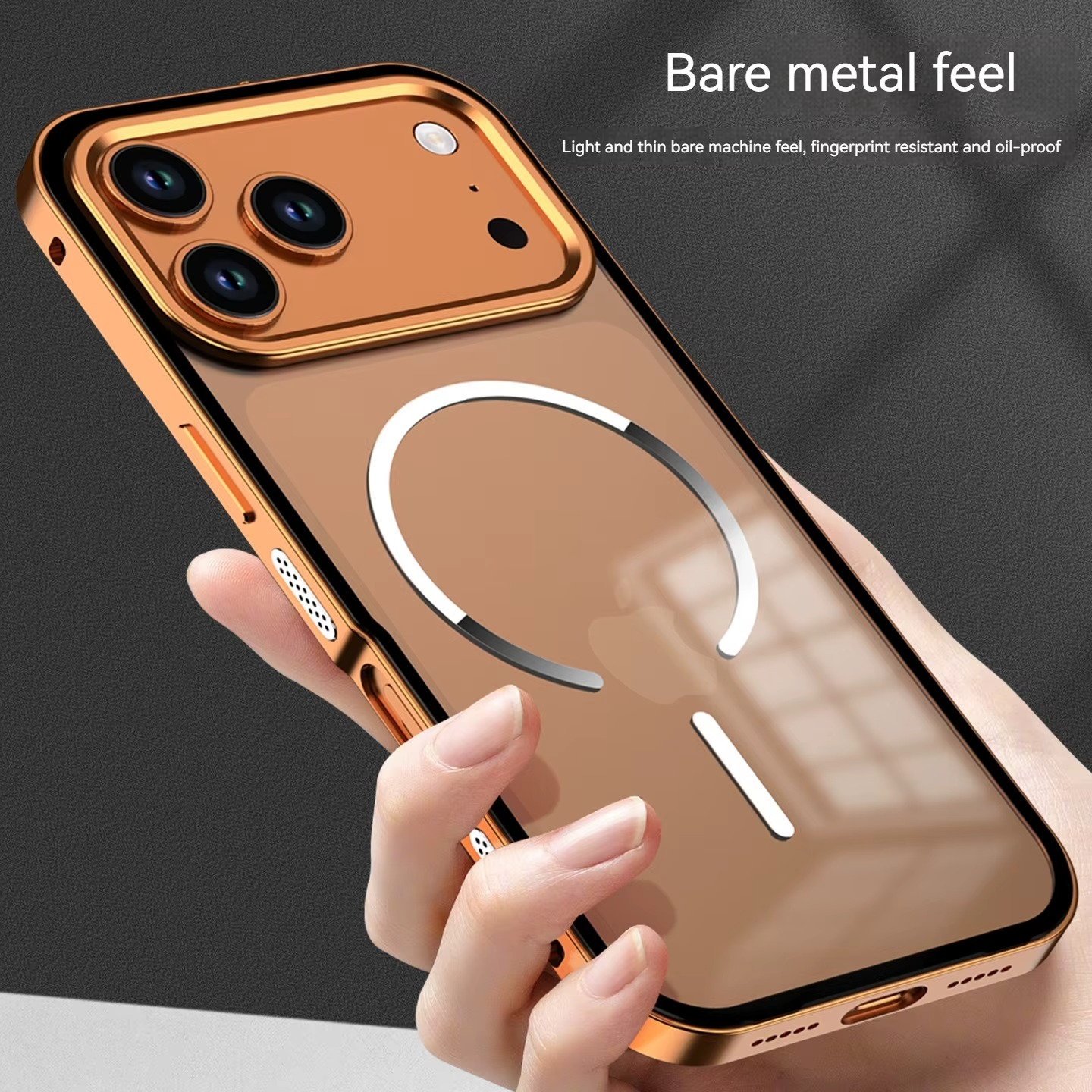 Premium iPhone Case MagSafe Compatible Magnetic Protective Cover Aluminum Alloy Frame Frosted Matte Back Raised Camera Lens Protection Slim Design