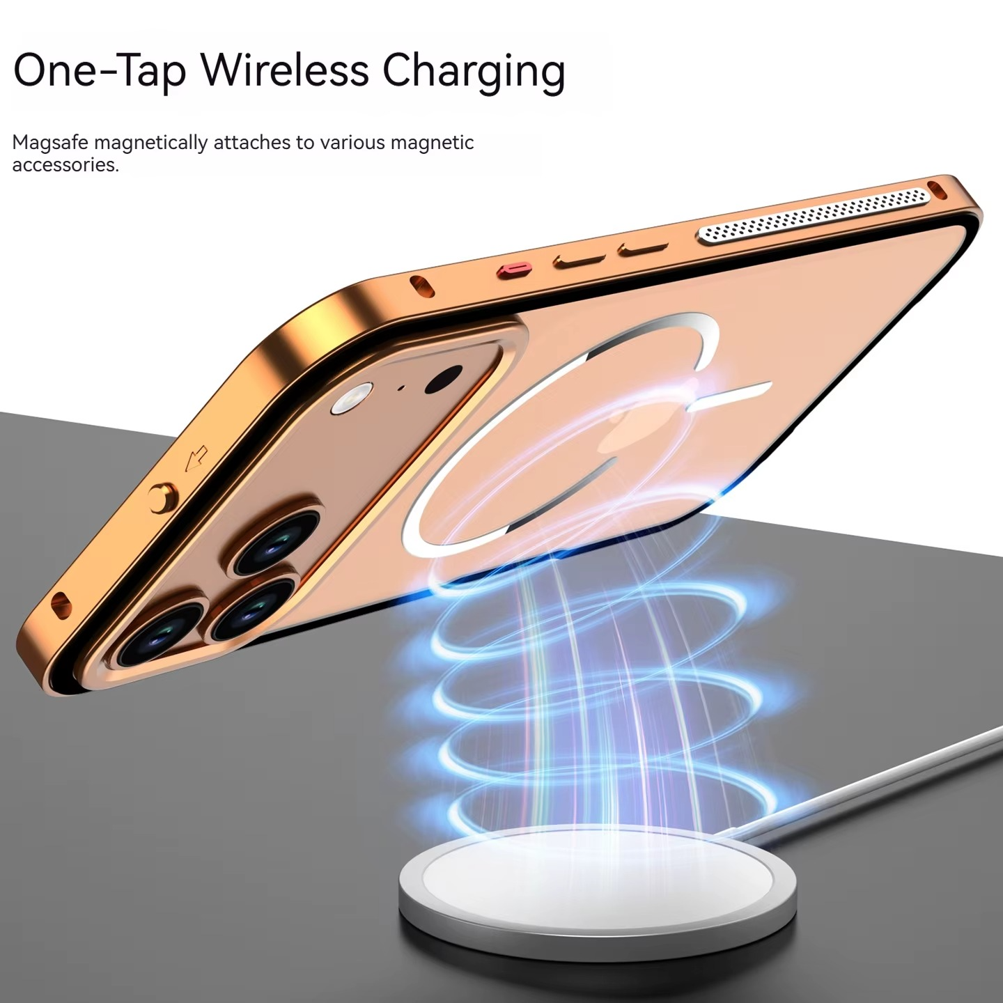 Premium iPhone Case MagSafe Compatible Magnetic Protective Cover Aluminum Alloy Frame Frosted Matte Back Raised Camera Lens Protection Slim Design