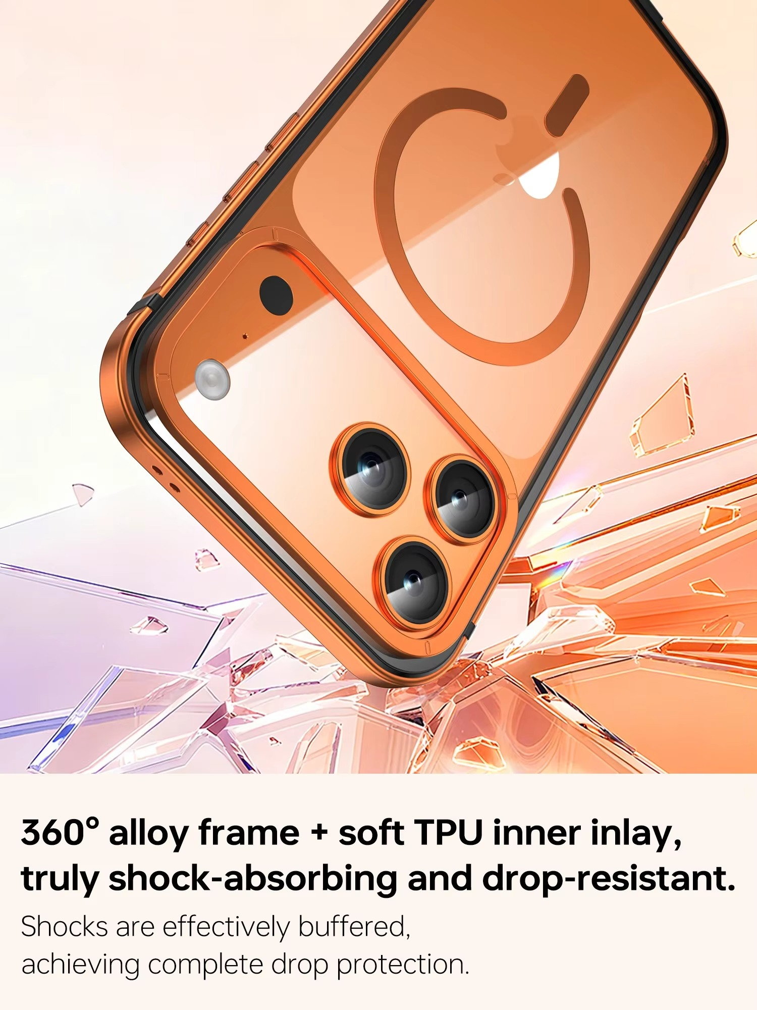 Premium iPhone Case MagSafe Compatible Magnetic Protective Cover Aluminum Alloy Frame Transparent Back Shockproof Protection Camera Lens Guard Slim Design