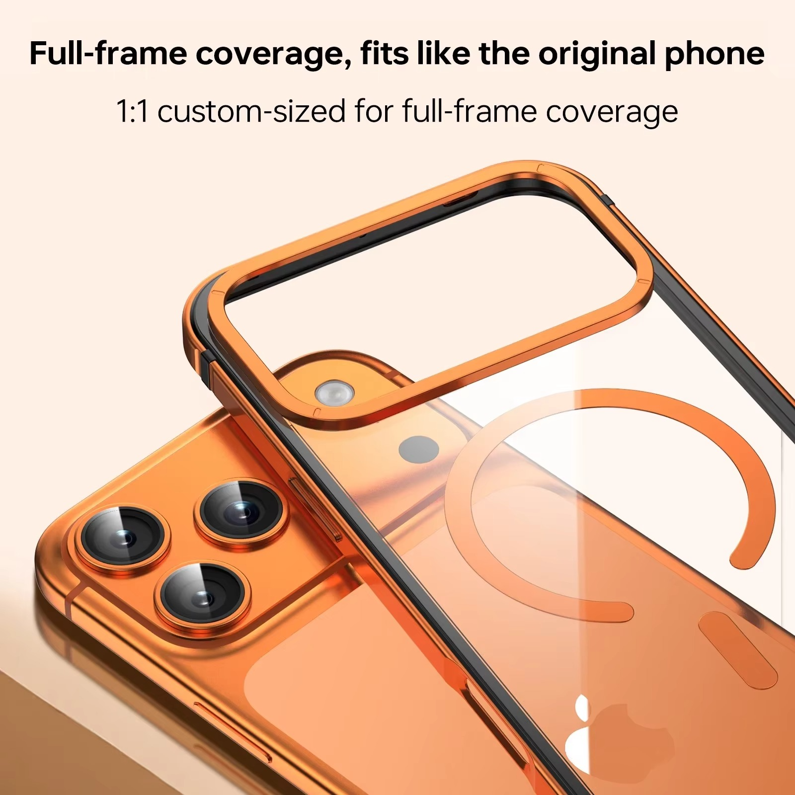 Premium iPhone Case MagSafe Compatible Magnetic Protective Cover Aluminum Alloy Frame Transparent Back Shockproof Protection Camera Lens Guard Slim Design
