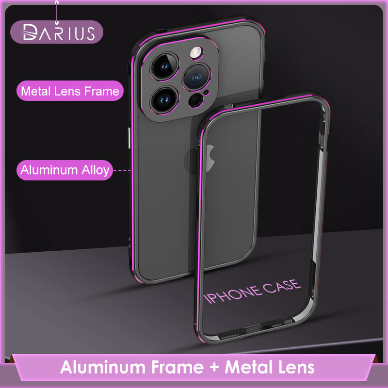 Premium iPhone Case MagSafe Compatible Magnetic Protective Cover Aluminum Bumper Metal Lens Frame Shockproof Slim Full Protection Camera Guard