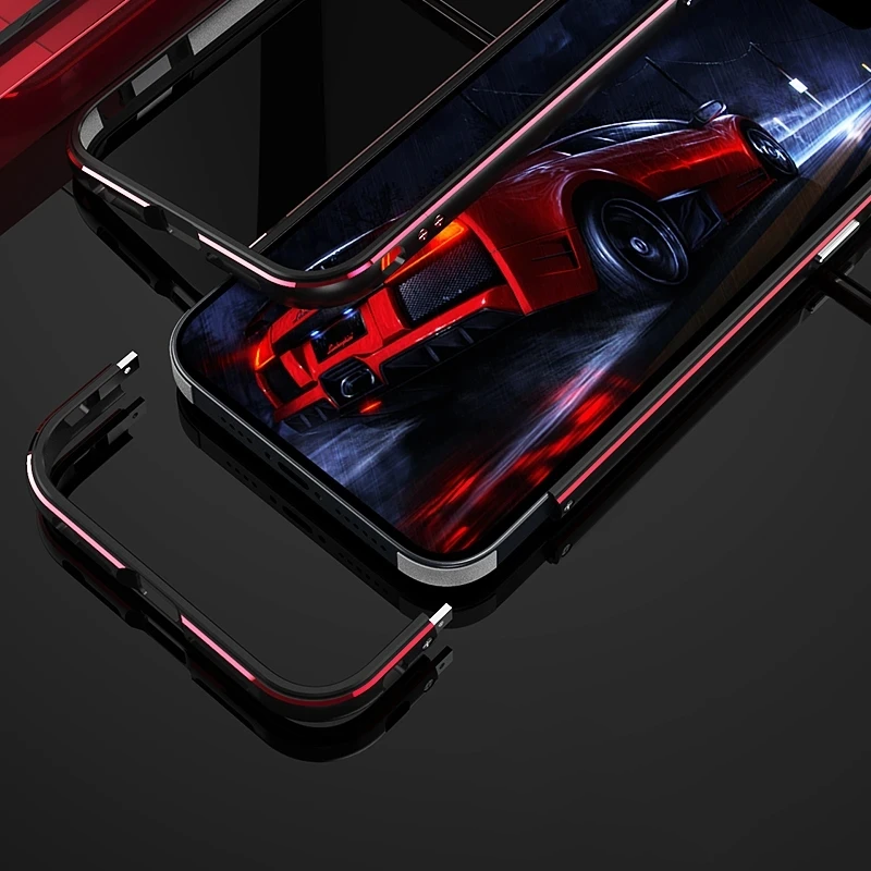 Premium iPhone Case MagSafe Compatible Magnetic Protective Cover Aluminum Bumper Metal Lens Frame Shockproof Slim Full Protection Camera Guard