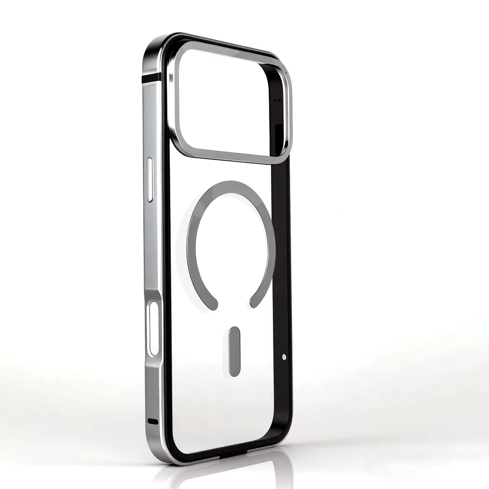 Premium iPhone Case MagSafe Compatible Magnetic Protective Cover Aluminum Frame HD Transparent Backplate Shockproof Protection Camera Lens Guard Slim Design