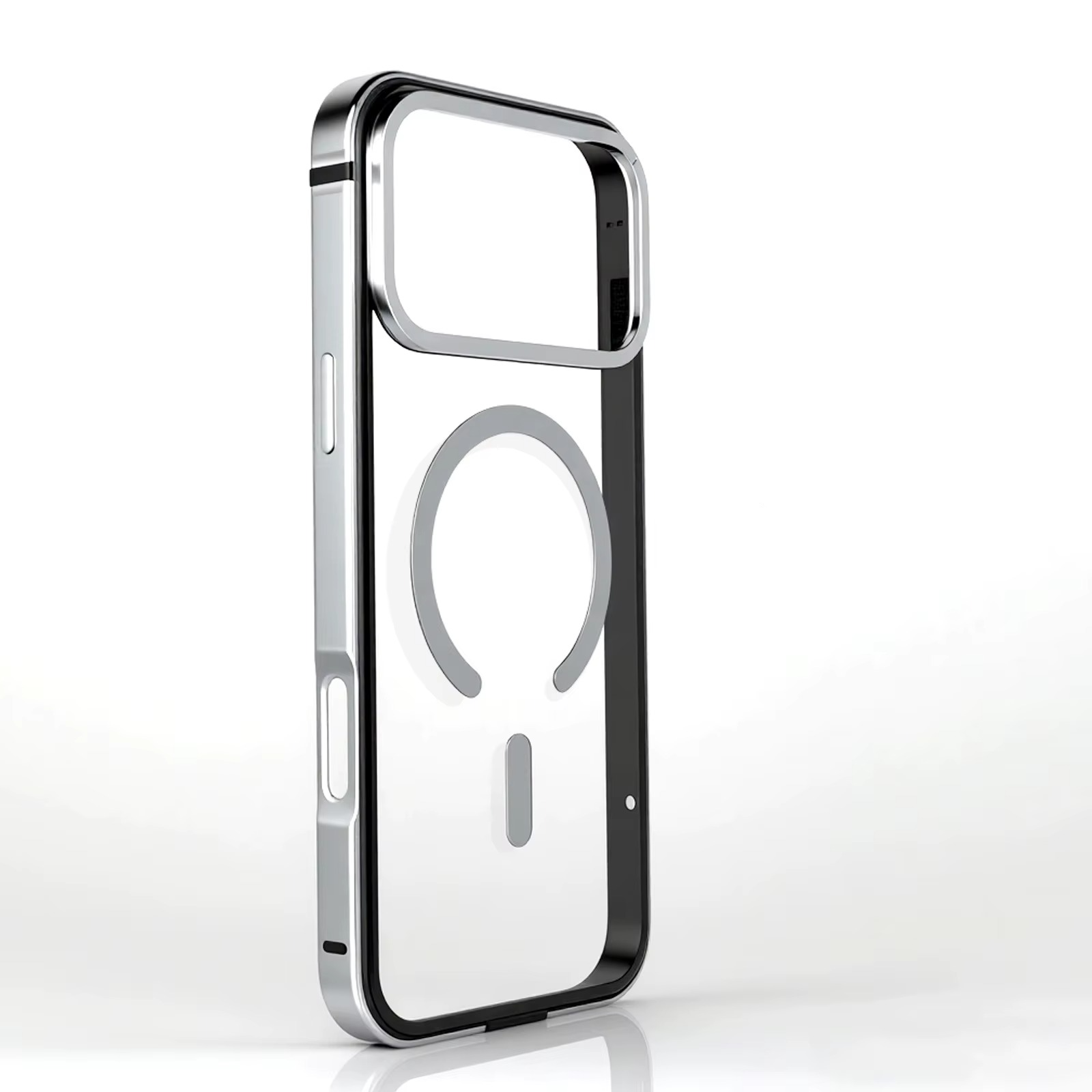 Premium iPhone Case MagSafe Compatible Magnetic Protective Cover Aluminum Frame HD Transparent Backplate Shockproof Protection Camera Lens Guard Slim Design
