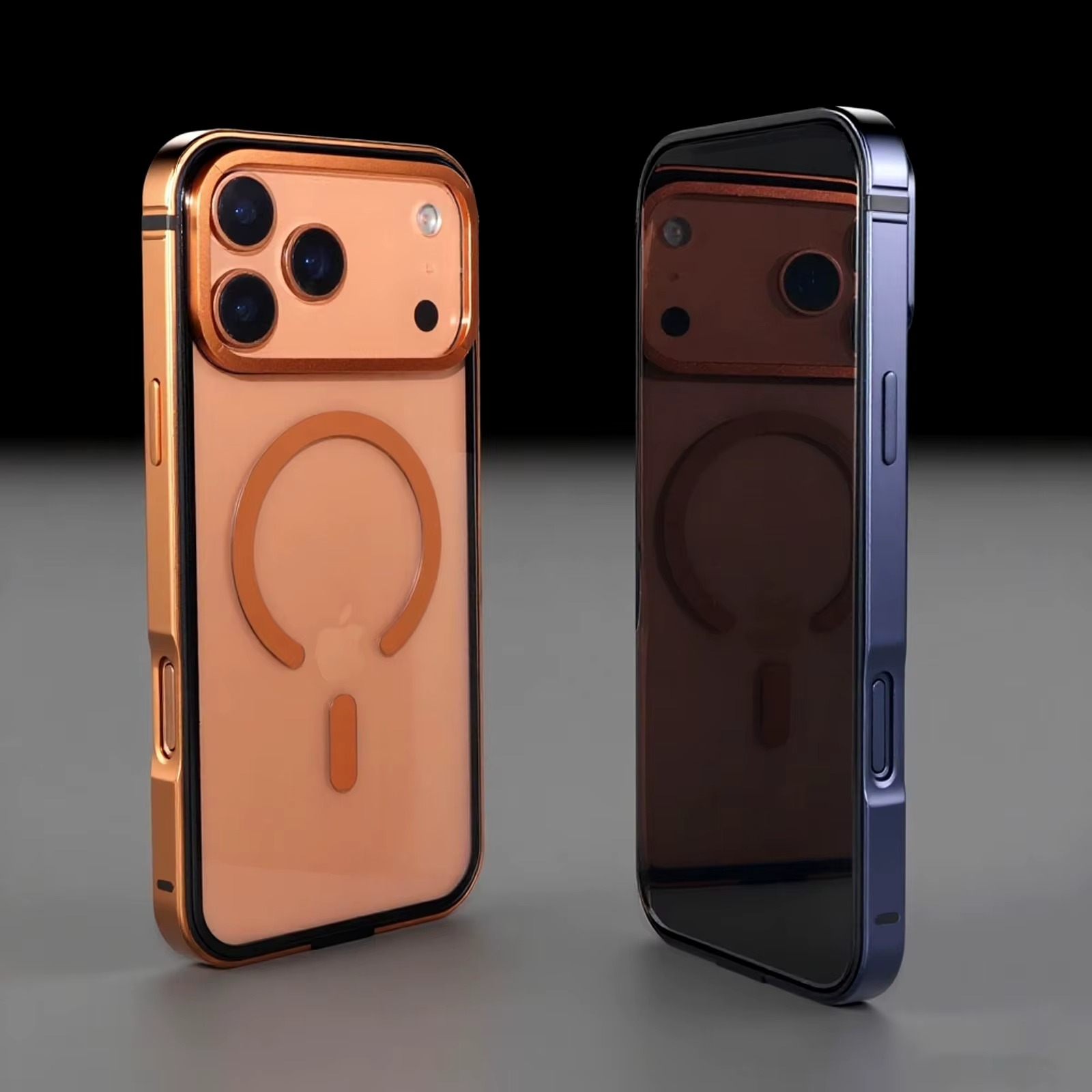 Premium iPhone Case MagSafe Compatible Magnetic Protective Cover Aluminum Frame HD Transparent Backplate Shockproof Protection Camera Lens Guard Slim Design