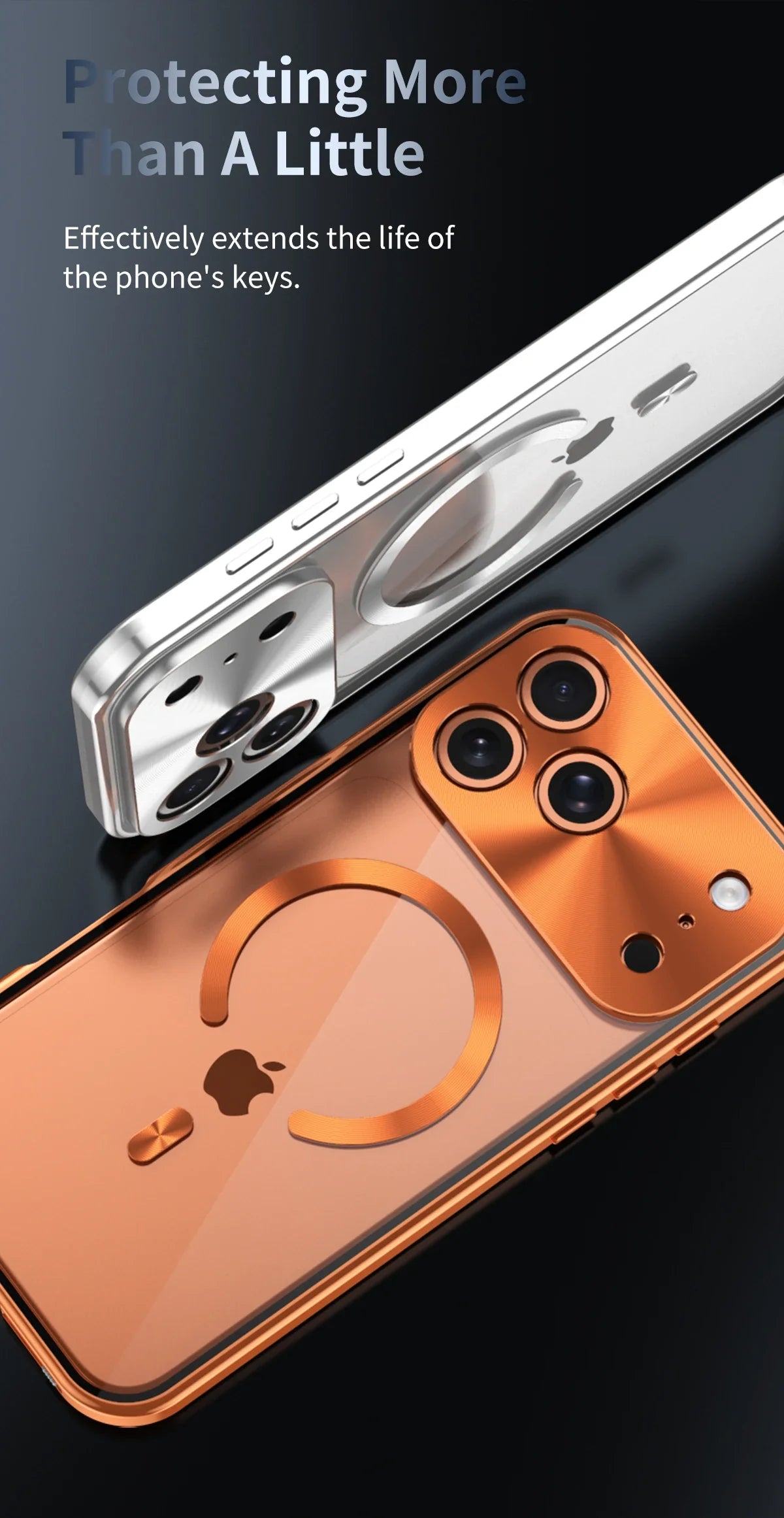 Premium iPhone Case MagSafe Compatible Magnetic Protective Cover Aluminum Frame Privacy Screen Protector Clear Back Shockproof Camera Lens Guard Slim Design