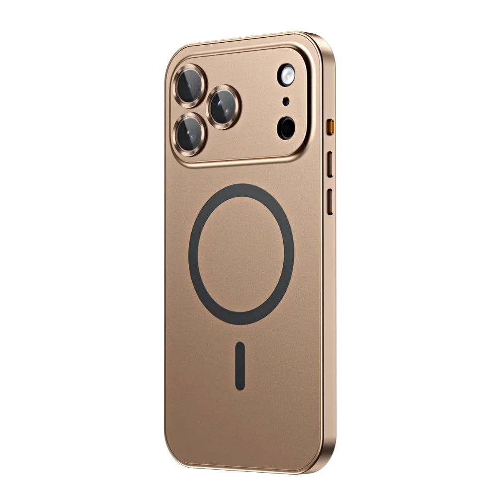 Premium iPhone Case MagSafe Compatible Magnetic Protective Cover Aluminum Metal Frame PC Back Shockproof Camera Lens Protection Ultra Thin Full Protection