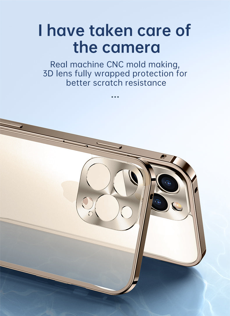 Premium iPhone Case MagSafe Compatible Magnetic Protective Cover Aluminum Metal Frame Shockproof Full Protection Camera Lens Guard Slim Design