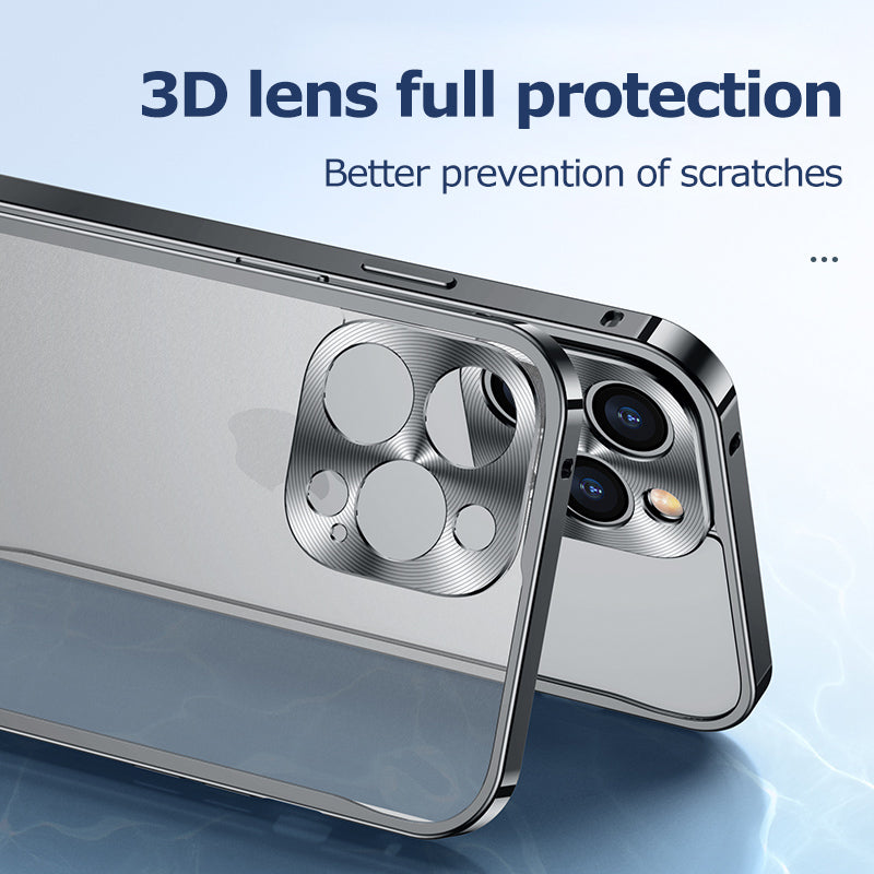 Premium iPhone Case MagSafe Compatible Magnetic Protective Cover Aluminum Metal Frame Shockproof Full Protection Camera Lens Guard Slim Design