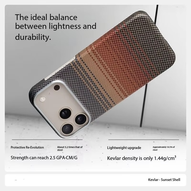 Premium iPhone Case MagSafe Compatible Magnetic Protective Cover Aramid Carbon Fiber Ultra Thin Lightweight Shockproof Design