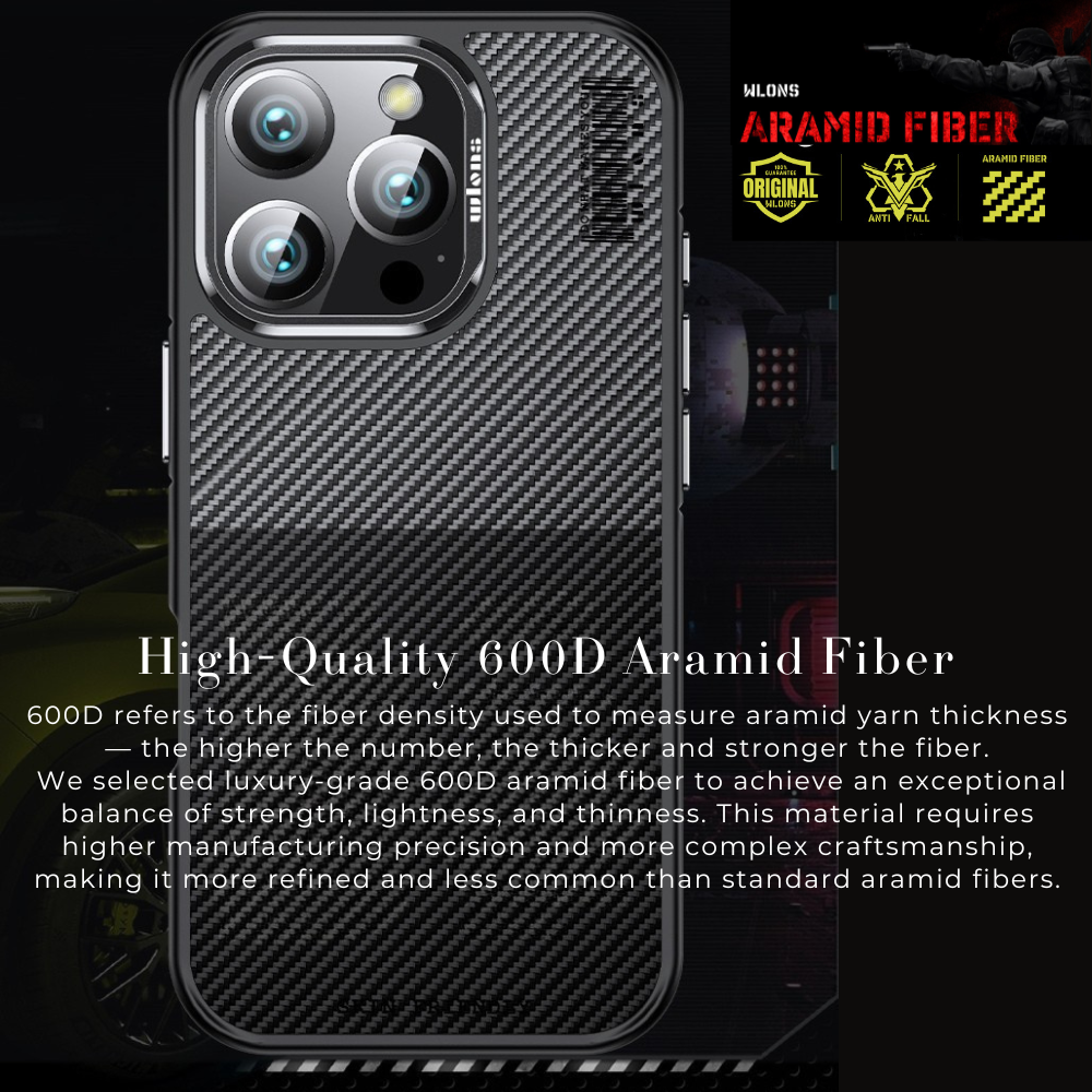 Premium iPhone Case MagSafe Compatible Magnetic Protective Cover Aramid Fiber 600D Ultra Thin Lightweight Shockproof Carbon Texture Slim Design
