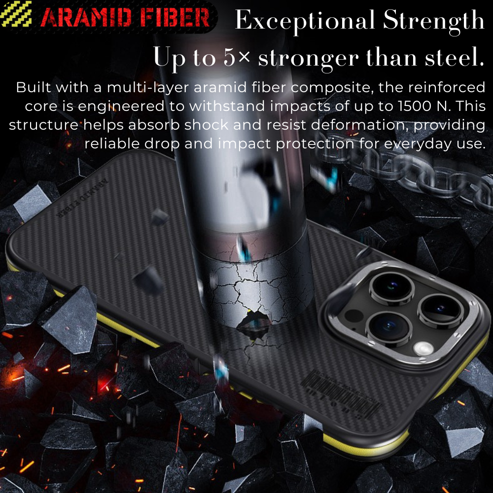 Premium iPhone Case MagSafe Compatible Magnetic Protective Cover Aramid Fiber 600D Ultra Thin Lightweight Shockproof Carbon Texture Slim Design