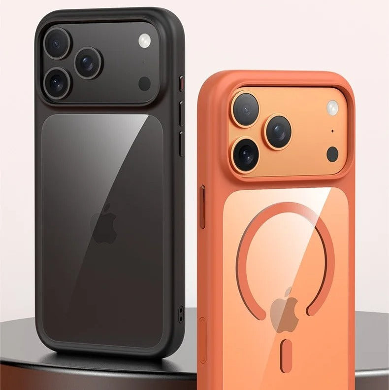 Premium iPhone Case MagSafe Compatible Magnetic Protective Cover Clear Transparent Back Shockproof Armor Camera Control Button Anti Scratch Slim Design