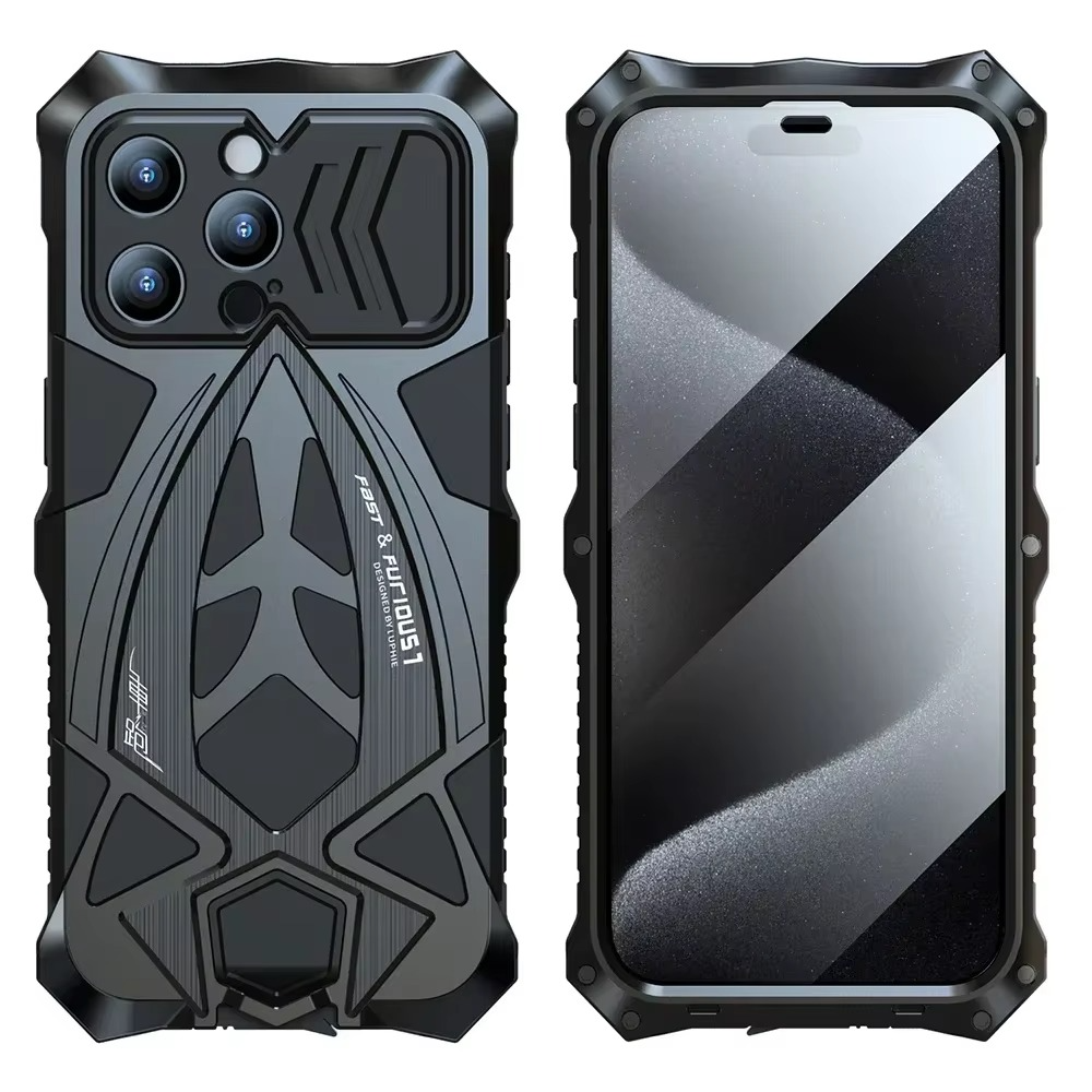 Premium iPhone Case MagSafe Compatible Magnetic Protective Cover Metal Armor Frame Shockproof TPU Interior Camera Lens Protection Ultra Thin Full Protection