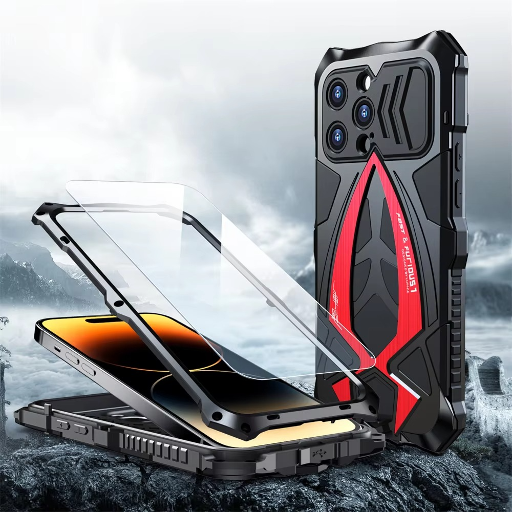 Premium iPhone Case MagSafe Compatible Magnetic Protective Cover Metal Armor Frame Shockproof TPU Interior Camera Lens Protection Ultra Thin Full Protection