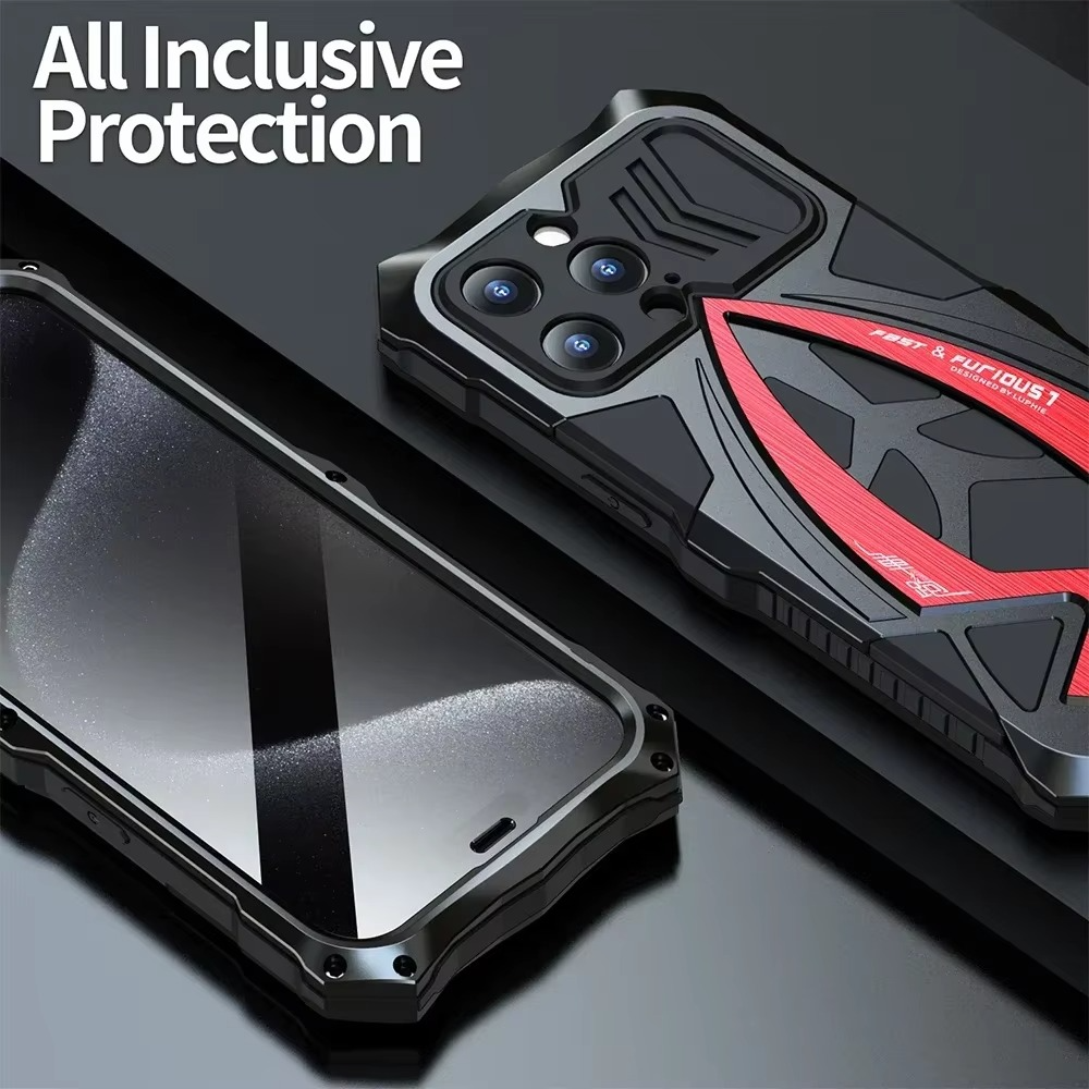 Premium iPhone Case MagSafe Compatible Magnetic Protective Cover Metal Armor Frame Shockproof TPU Interior Camera Lens Protection Ultra Thin Full Protection
