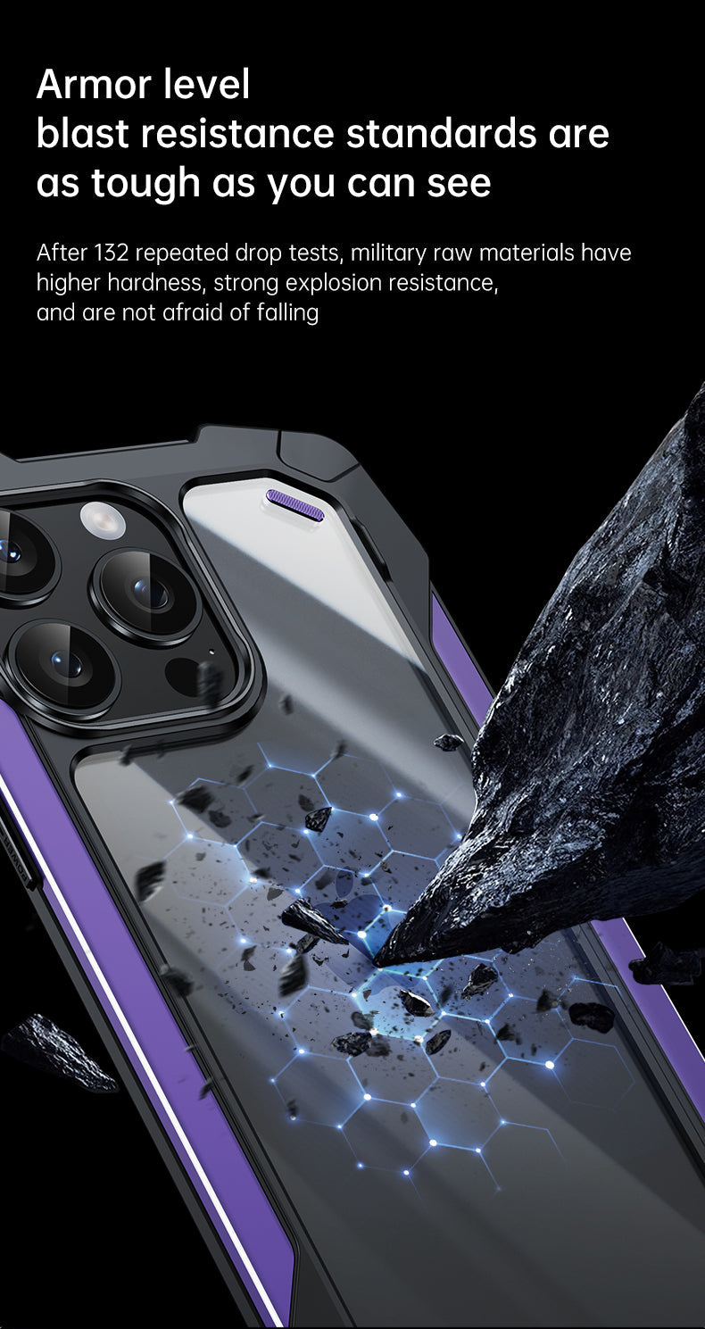 Premium iPhone Case MagSafe Compatible Magnetic Protective Cover Military Armor Metal Frame Dual Layer Shockproof 360° Full Protection Tempered Glass Front Back Rugged Design