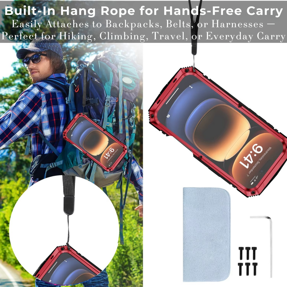 Premium iPhone Case MagSafe Compatible Magnetic Protective Cover Military Heavy Duty Metal Armor Full Body Hybrid Design Slide Camera Cover Tempered Glass Screen Shockproof Waterproof Rugged Design